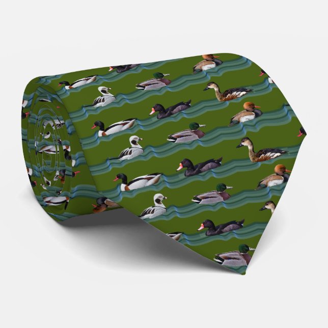 Dandy Ducks Krawatte doppelseitiger Druck (Dunkelg (Gerollt)
