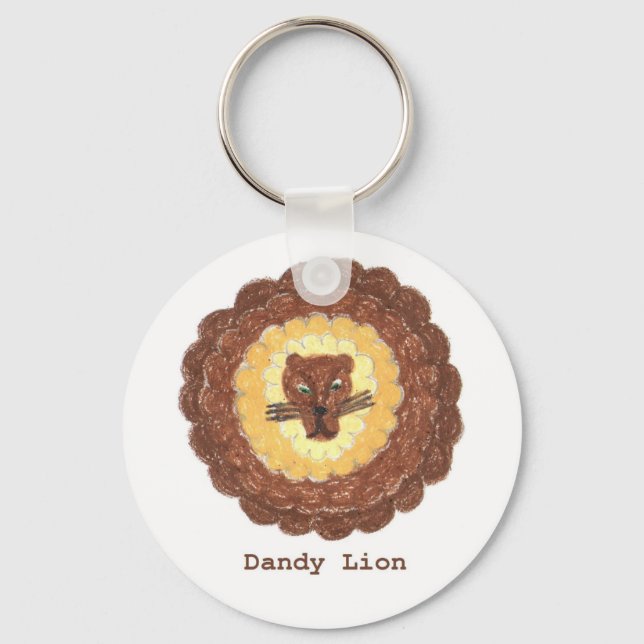 Dandy Lion Design and words on keychain Schlüsselanhänger (Vorderseite)