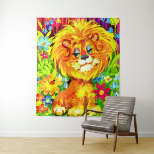 Dandy-Löwe-Druck Wandteppich