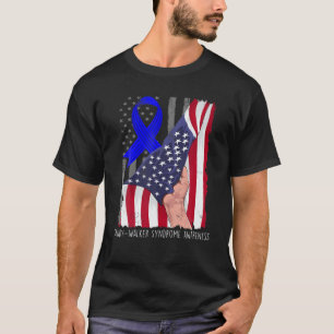 Dandy-Walker Syndrome Awareness American Flag Blue T-Shirt