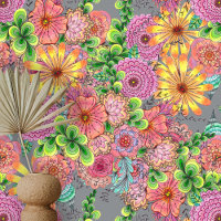 Dane Intricate Farbige Blume und Folien