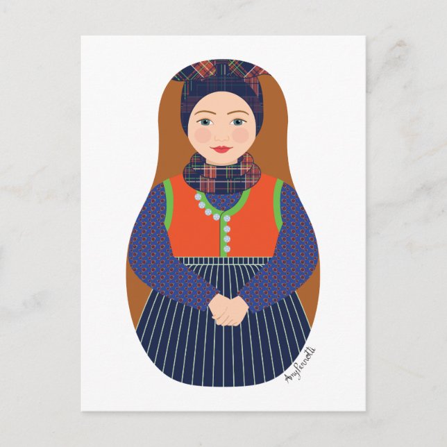 Dane, Rømø Matryoshka Postcard Postkarte (Vorderseite)