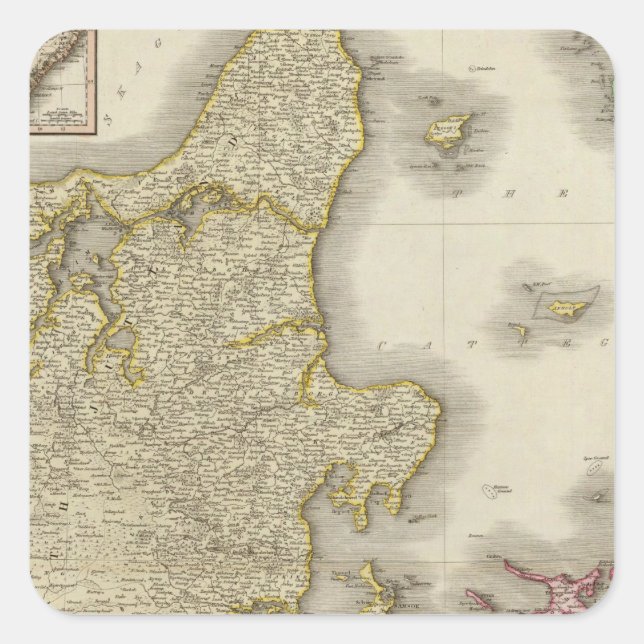 Dänemark 3 quadratischer aufkleber (Vorderseite)