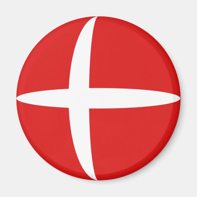 Danemark Aimant Drapeau Fisheye (Devant)