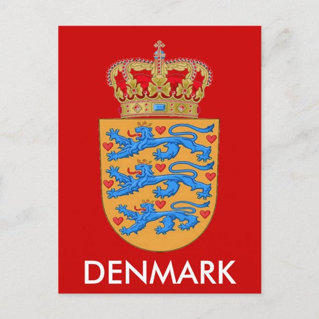 Dänemark Coat of Arms Postcard! Postkarte (Vorderseite)