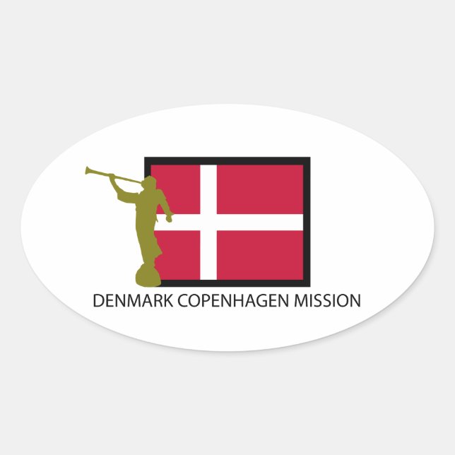 DÄNEMARK COPENHAGEN MISSION LDS CTR OVALER AUFKLEBER (Vorderseite)