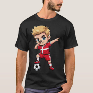 Dänemark Dab Kid Ziel Cartoon Dänische Flagge für  T-Shirt