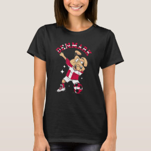 Dänemark Dabbing Dog Proud Soccer Player Dansk Fla T-Shirt