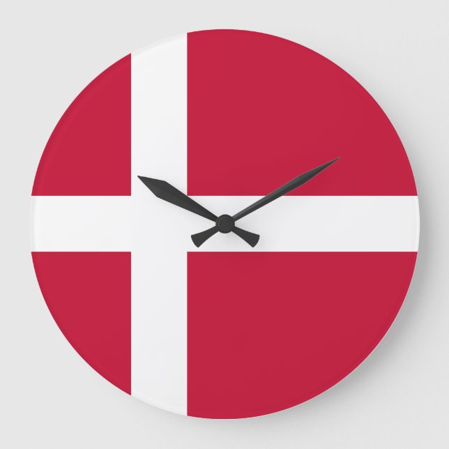 Dänemark (dänische Flagge) Große Wanduhr (Vorderseite)