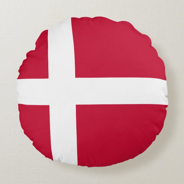 Dänemark (dänische Flagge) Rundes Kissen (Vorderseite)
