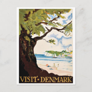 Dänemark, Eiche am Strand Postkarte