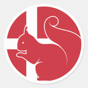 Dänemark Eichhörnchen Dänemark Nationale Tierflagg Runder Aufkleber