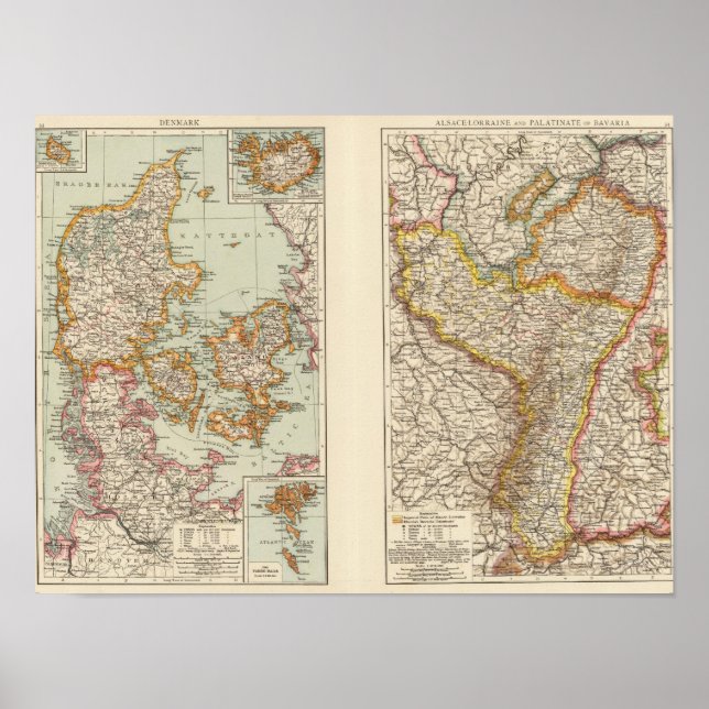Dänemark, Elsass-Lothringen, Pfalz Poster (Vorne)