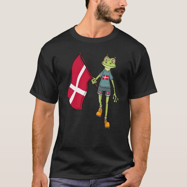 Dänemark Fan Frog T-Shirt (Vorderseite)