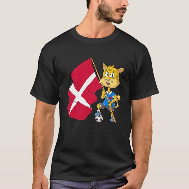 Dänemark Fan Katze T-Shirt (Vorderseite)