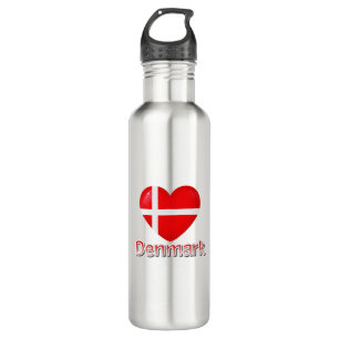 Dänemark Flag Cutout Edelstahlflasche