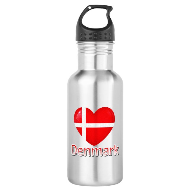 Dänemark Flag Cutout Edelstahlflasche (Vorderseite)