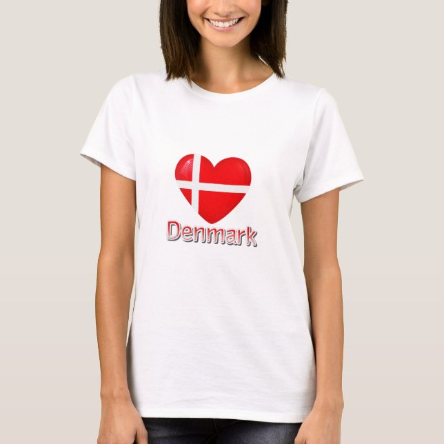 Dänemark Flag Cutout T-Shirt (Vorderseite)
