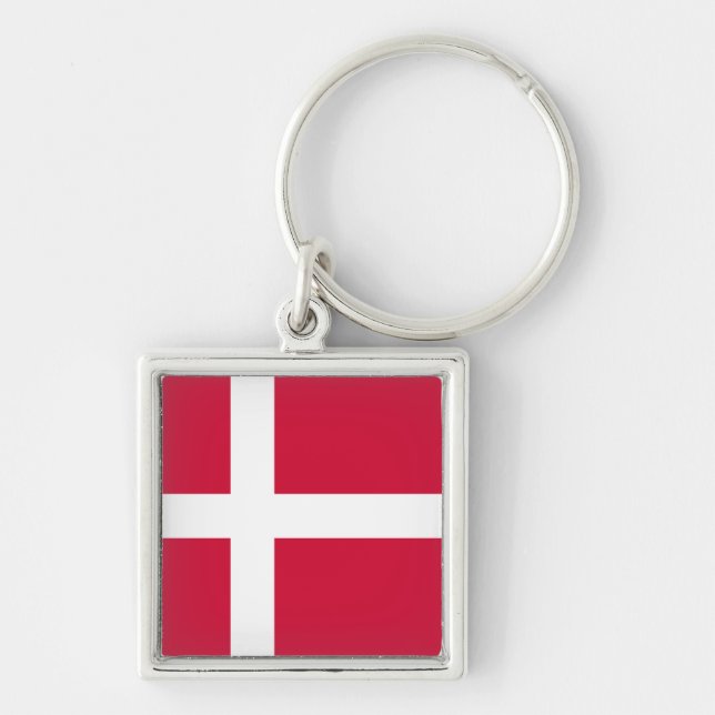 Dänemark Flag DK Schlüsselanhänger (Vorne)
