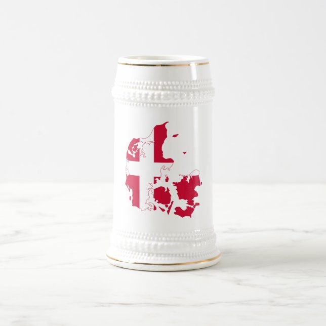 Dänemark Flag-Karte Bierglas (Mittel)