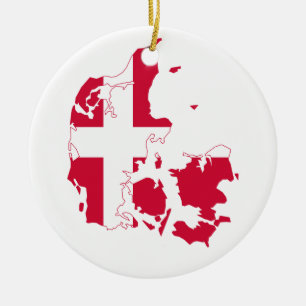 Dänemark Flag-Karte Keramikornament