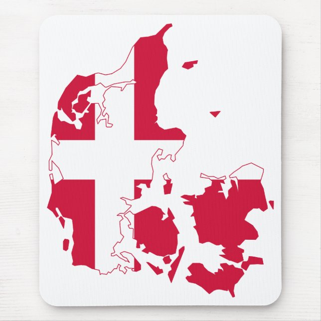 Dänemark Flag-Karte Mousepad (Vorne)