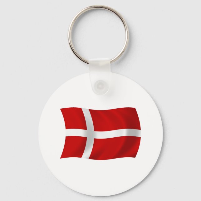 Dänemark Flag Schlüsselanhänger (Vorderseite)