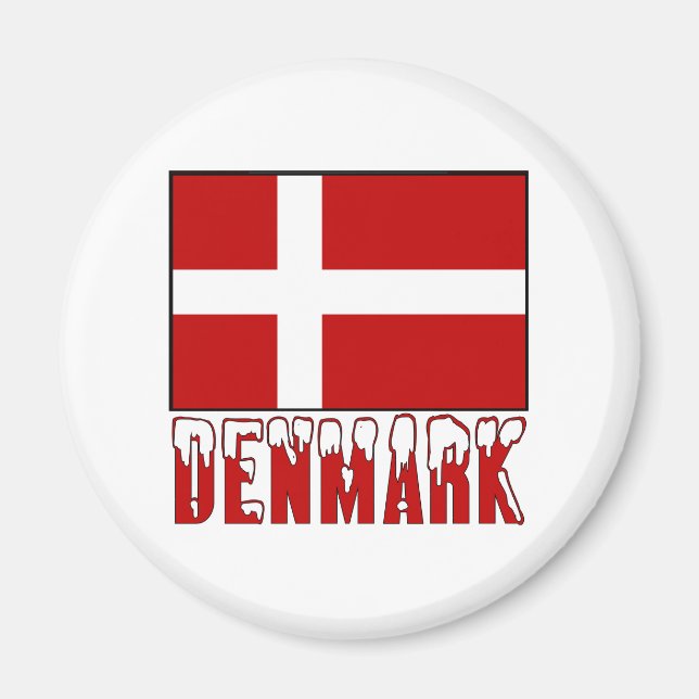 Dänemark Flag Snow Magnet (Vorne)