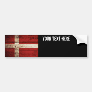 Dänemark-Flagge auf altem hölzernem Korn Autoaufkleber