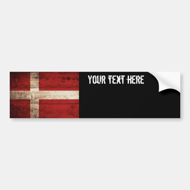 Dänemark-Flagge auf altem hölzernem Korn Autoaufkleber (Vorne)