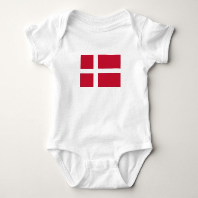 Dänemark Flagge Baby Strampler (Vorderseite)