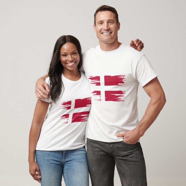 Dänemark Flagge Brush Art T-Shirt (Unisex)