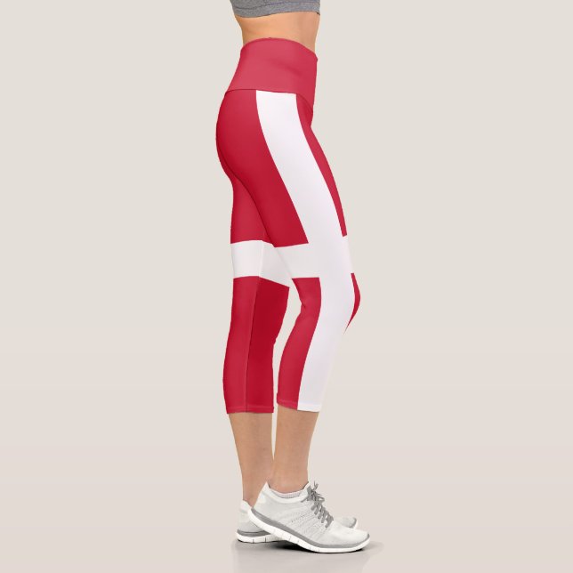 Dänemark Flagge Capri Leggings (Rechts)