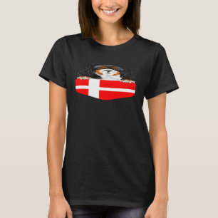Dänemark Flagge Cavalier König Charles Spaniel Dog T-Shirt