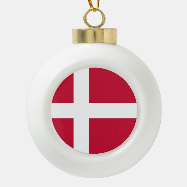 Dänemark Flagge Dänisches Patriotikum Keramik Kugel-Ornament (Vorderseite)