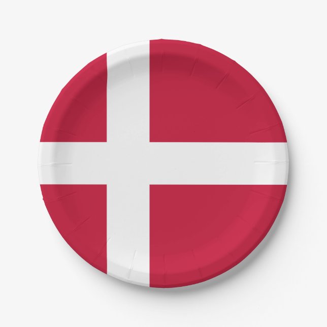Dänemark Flagge Dänisches Patriotikum Pappteller (Vorderseite)