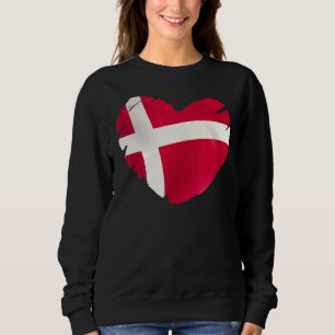 Dänemark-Flagge für Herzform Dänemark Sweatshirt