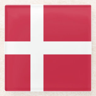 Dänemark Flagge Glasuntersetzer
