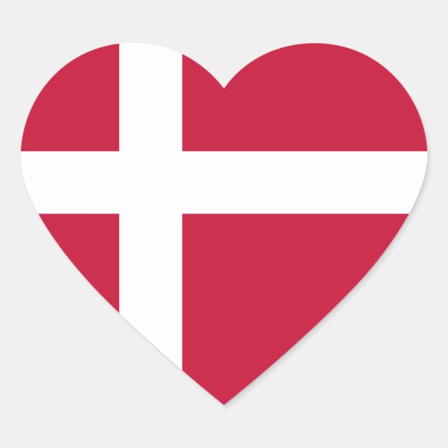Dänemark Flagge Herz-Aufkleber (Vorderseite)
