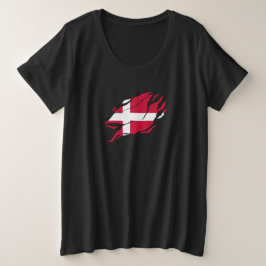 Dänemark Flagge in mir, Skandinavien Klaw-Mark Große Größe T-Shirt