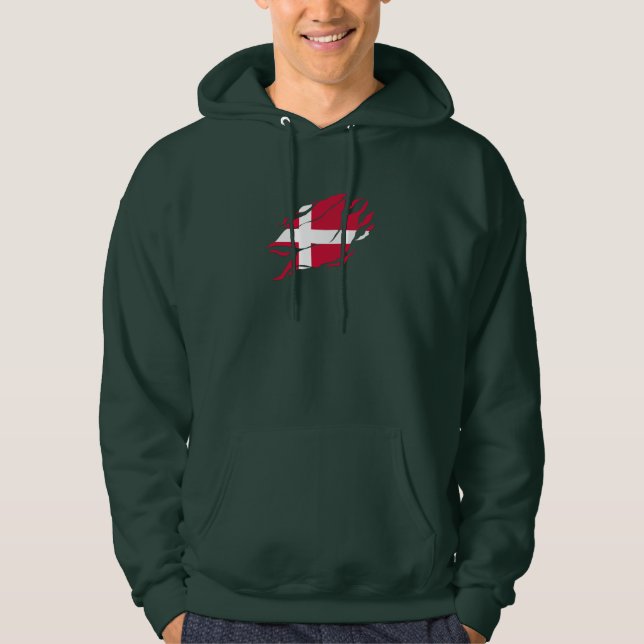 Dänemark Flagge in mir, Skandinavien Klaw-Mark Hoodie (Vorderseite)
