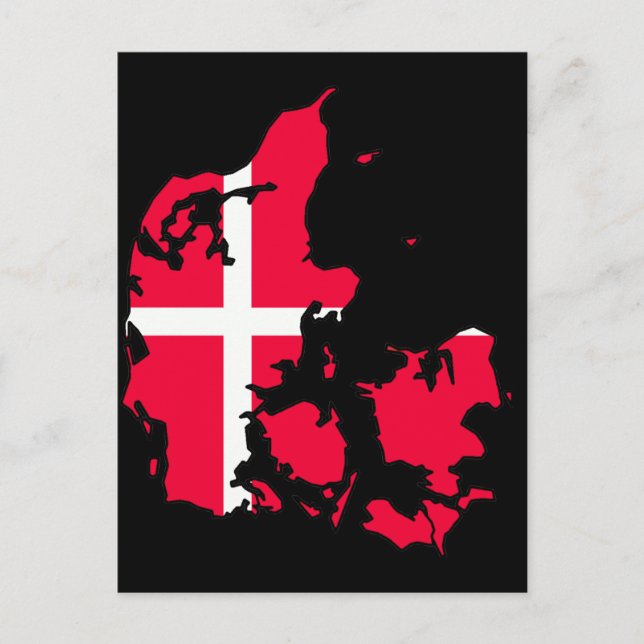 Dänemark-Flagge Karte (Vorderseite)