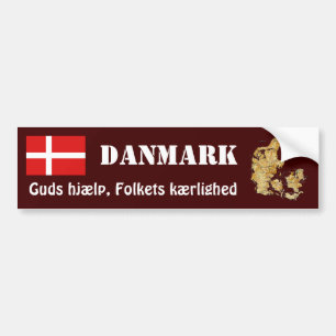 Dänemark-Flagge + Karten-Autoaufkleber Autoaufkleber