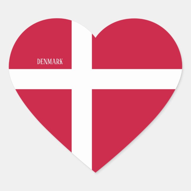 Dänemark Flagge Patriotic Herz-Aufkleber (Vorderseite)