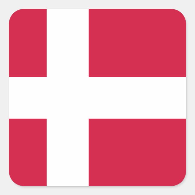 Dänemark Flagge Quadratischer Aufkleber (Vorderseite)