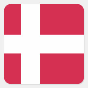 Dänemark-Flagge Quadratischer Aufkleber