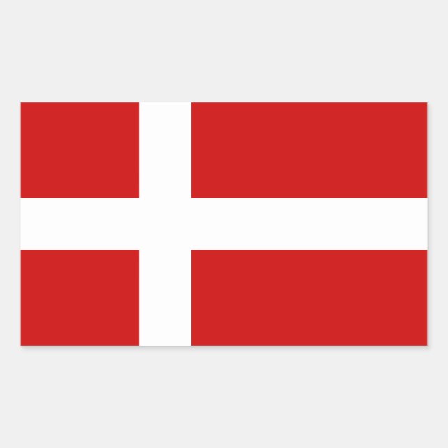 Dänemark Flagge Rechteckiger Aufkleber (Vorderseite)