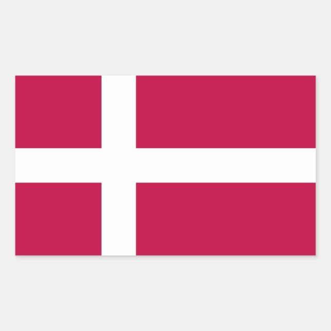 Dänemark Flagge Rechteckiger Aufkleber (Vorderseite)