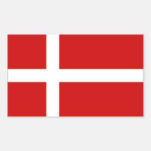 Dänemark Flagge Rechteckiger Aufkleber