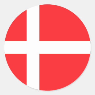 Dänemark, Flagge Runder Aufkleber